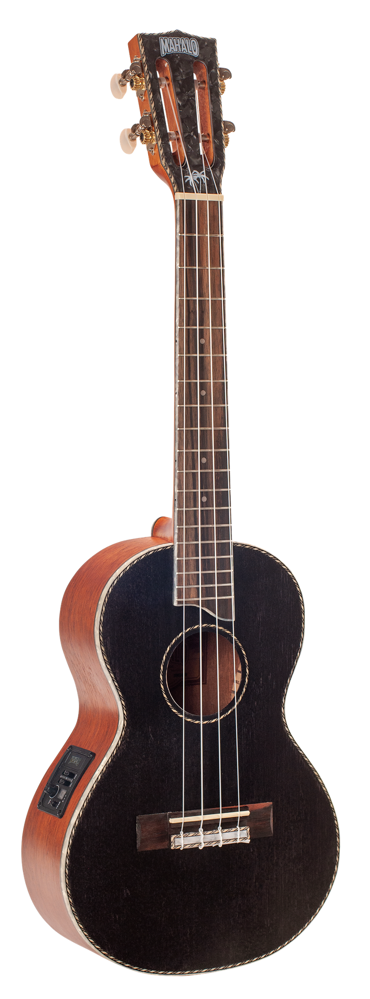 Mahalo Pearl Series Electric/Acoustic Tenor Ukulele Black Satin